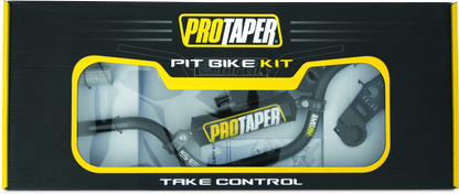 ProTaper KLX110 Pitbike Upgrade Kit with handlebar, grips, and controls for Kawasaki KLX110 dirt bike.