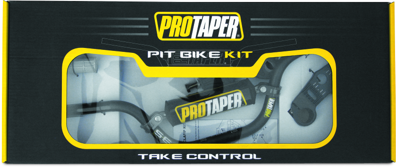 ProTaper KLX110 Pitbike Upgrade Kit with handlebar, grips, and controls for Kawasaki KLX110 dirt bike.