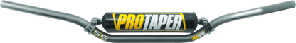 ProTaper SE CR Mid Handlebar in platinum gray with a sleek, curved design for motorcycle or dirt bike riding.