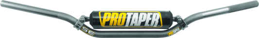 ProTaper SE CR Mid Handlebar in platinum gray with a sleek, curved design for motorcycle or dirt bike riding.