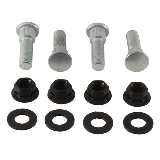 QuadBoss front wheel stud and nut kit for Yamaha YFM350R Raptor 04-06, includes wheel mounting hardware.