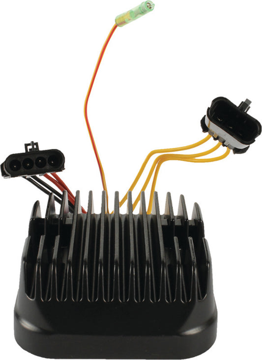 QuadBoss voltage regulator for 2008-2009 Polaris Ranger 500 4x4 EFI, showing the compact electrical component for power management.