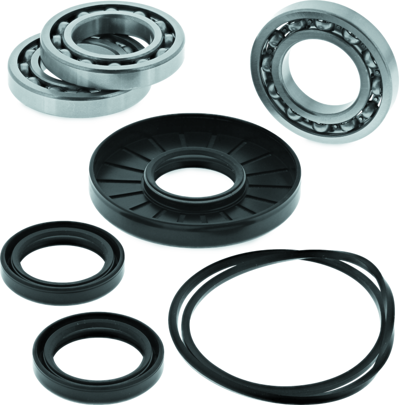 QuadBoss Polaris Ranger 800 6x6 front differential bearing and seal kit, showing bearings, seals, and packaging for part #566781.