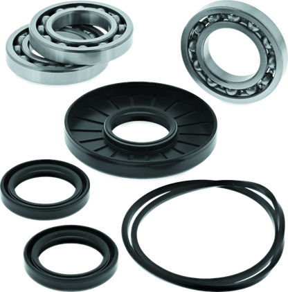 QuadBoss Polaris Ranger 800 6x6 front differential bearing and seal kit, showing bearings, seals, and packaging for part #566781.
