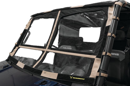 QuadBoss soft windshield with screen options for 2015-2019 Polaris Ranger 1000 Diesel side view