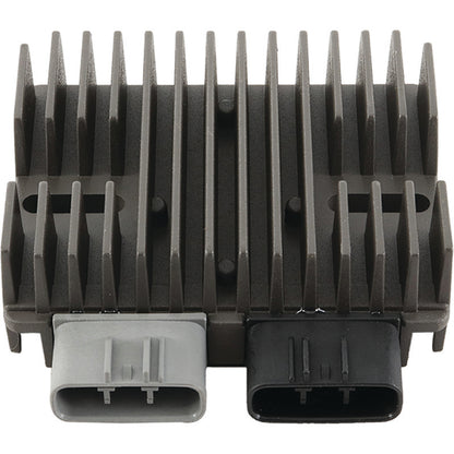 QuadBoss voltage regulator for Polaris ACE 500 (2017-2019) ATV, mounted on engine showing electrical components and connections.