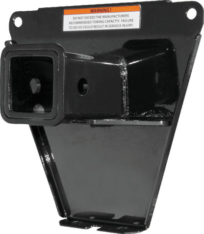 QuadBoss 2-inch ATV rear receiver hitch installed on Kawasaki KVF750 and KVF650 models for enhanced towing capability.