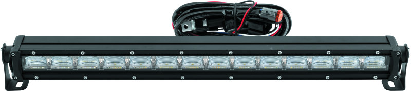 QuadBoss 21.5-inch single-row DRL LED light bar with combo flood and spot beams, designed for off-road vehicles.