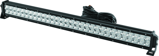 QuadBoss 32-inch double row LED light bar with combo flood and spot beams, ideal for off-road vehicles and outdoor lighting.