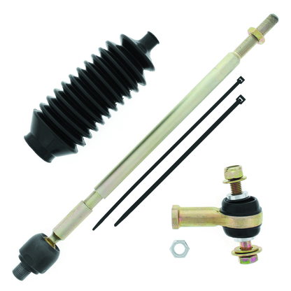 QuadBoss steering rack tie rod assembly kit for Can-Am Commander 1000 and 800R models from 2013-2014, showing metal components and packaging.