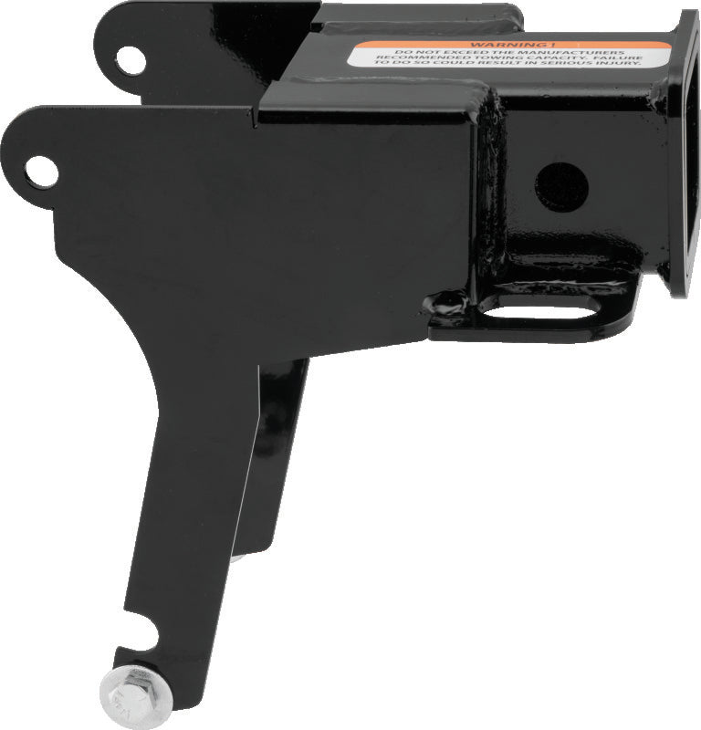 QuadBoss 568214 2-inch rear receiver hitch for Honda TRX250 FourTrax Recon 2002-2006, showing the black metal hitch attached to the ATV