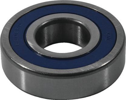 QuadBoss 6306-2RS high-speed power sports bearing with triple-lip seals, shown with metal casing and rubber seals.