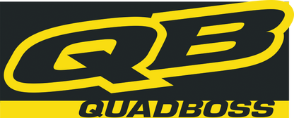QuadBoss 72-inch by 29-inch logo banner for powersports vehicles, featuring bold branding and durable outdoor material