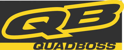 QuadBoss 72-inch by 29-inch logo banner for powersports vehicles featuring bold QuadBoss branding and vibrant colors.