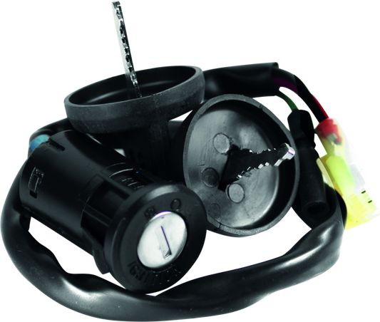 QuadBoss Honda TRX250 FourTrax Recon ignition switch, part #403254, showing the black plastic switch with wiring connections.