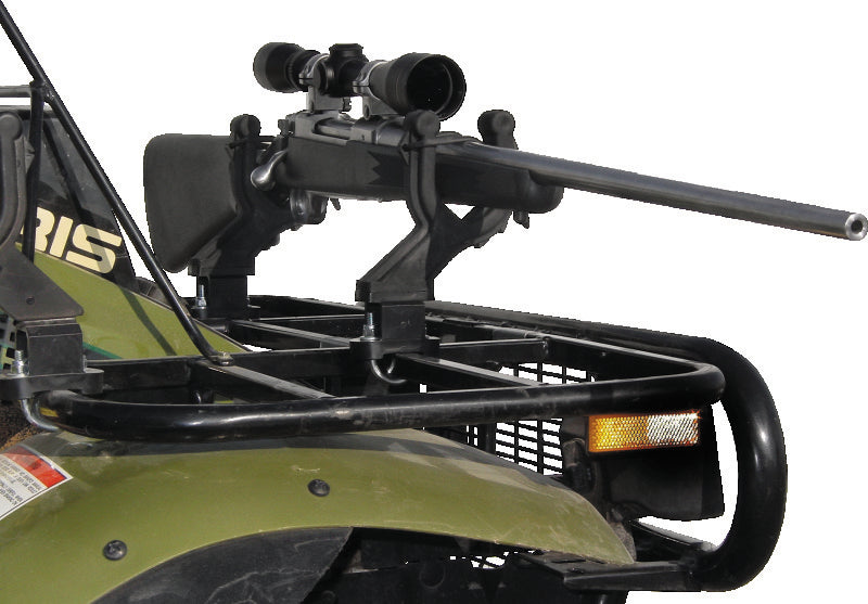 Orange QuadBoss ATV safety emblem with impact-resistant, reflective rear badge for enhanced visibility and durability.