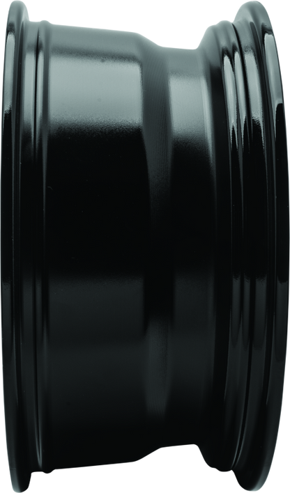 QuadBoss aluminum wheel with 14x7 size, black finish, 5+2 offset, designed for powersports vehicles.