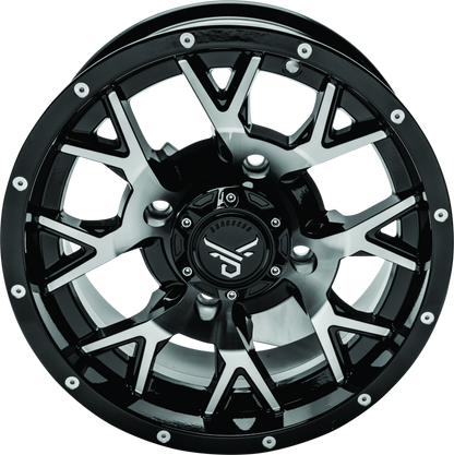 QuadBoss aluminum wheel with a machined finish, 15x7 size, featuring a durable design and part number 608578 for off-road vehicles.