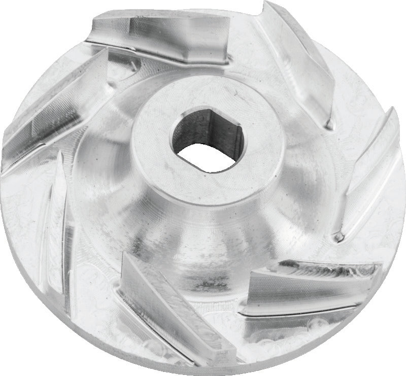 QuadBoss billet water pump impeller for Polaris Ranger 700 and RZR 800, durable metal construction, detailed part view.