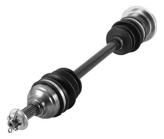QuadBoss front left replacement axle for 2004 Arctic Cat 650 V-2 4x4 auto, part #609345, showing the new axle component.