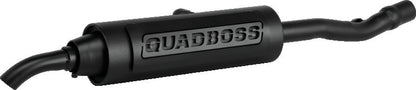 QuadBoss Honda TRX350D FourTrax Foreman 4x4 slip-on muffler part number 157164, showing the black metal exhaust with mounting hardware.