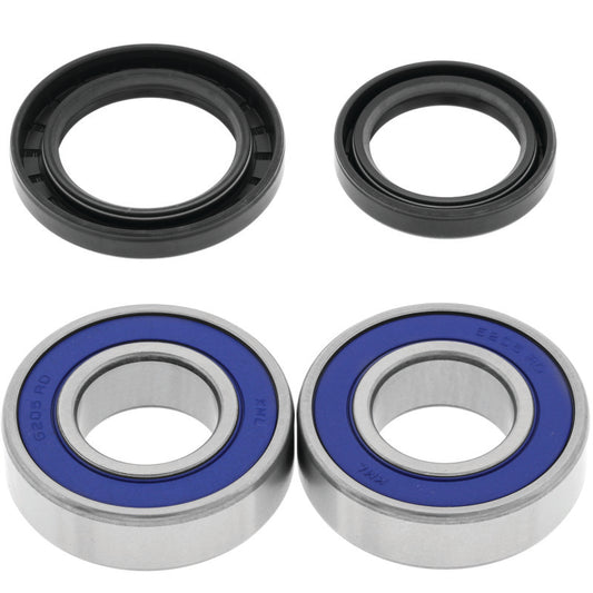 QuadBoss Kawasaki KLF220 Bayou rear ATV wheel bearing and seal kit, part 413346, showing metal bearings and rubber seals