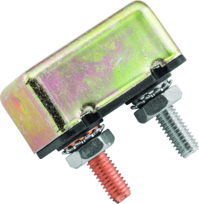 QuadBoss Polaris ATP 330 and Trail Boss circuit breaker, black and metal component for ATV electrical systems.