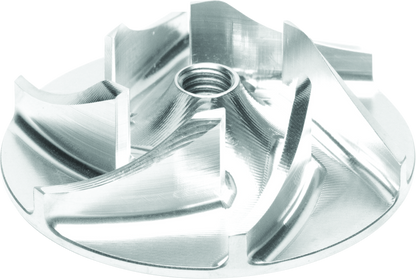 QuadBoss Billet Water Pump Impeller for Can-Am Commander 1000, DPS, and XT models, shown in metallic finish.