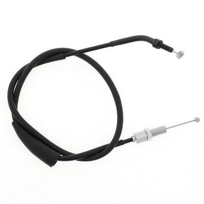 QuadBoss Kawasaki KVF360 Prairie 4x4 throttle cable showing the black cable with metal fittings and connectors.