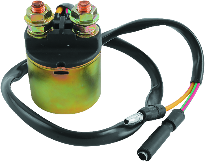 QuadBoss Honda TRX250EX/X SporTrax starter solenoid and relay, black electrical component for ATV ignition system.