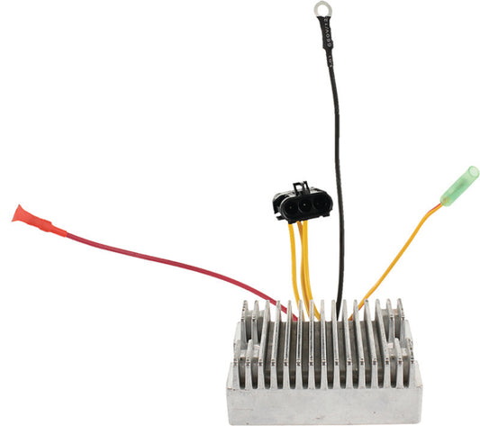 QuadBoss Polaris Hawkeye 300 voltage regulator part #463603, close-up view showing the black component with mounting points.