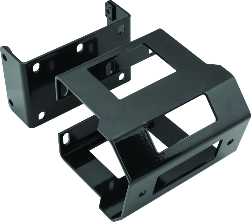 QuadBoss Polaris Ranger Crew 900 UTV winch mount in black powder-coated heavy-gauge steel, designed for durable off-road use