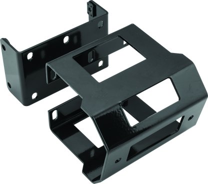 QuadBoss Polaris Ranger Crew 900 UTV winch mount in black powder-coated heavy-gauge steel, designed for durable off-road use