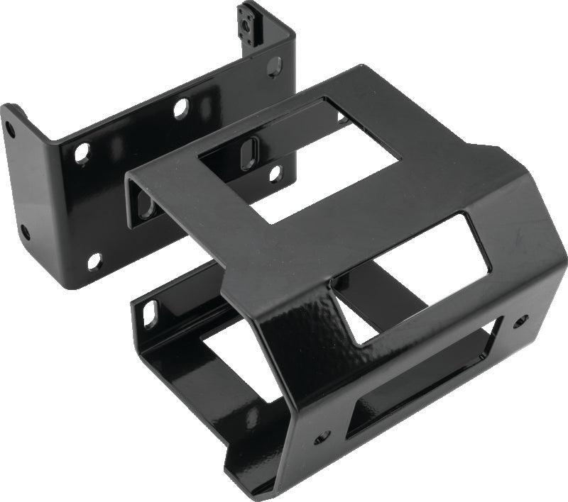 QuadBoss Polaris Ranger Crew 900 UTV winch mount in black powder-coated heavy-gauge steel, designed for durable off-road use.