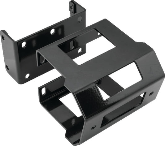 QuadBoss Polaris Ranger Crew 900 UTV winch mount in black powder-coated heavy-gauge steel, designed for durable off-road use.