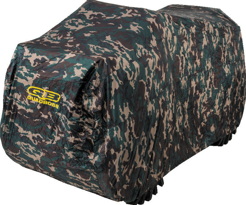 QuadBoss Quad Cover XL in camo, heavy-duty waterproof powersports cover for ATV and UTV protection