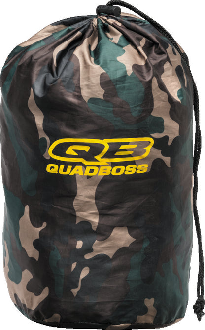 QuadBoss Quad Cover XL in camo, heavy-duty waterproof powersports cover on ATV and UTV for outdoor protection