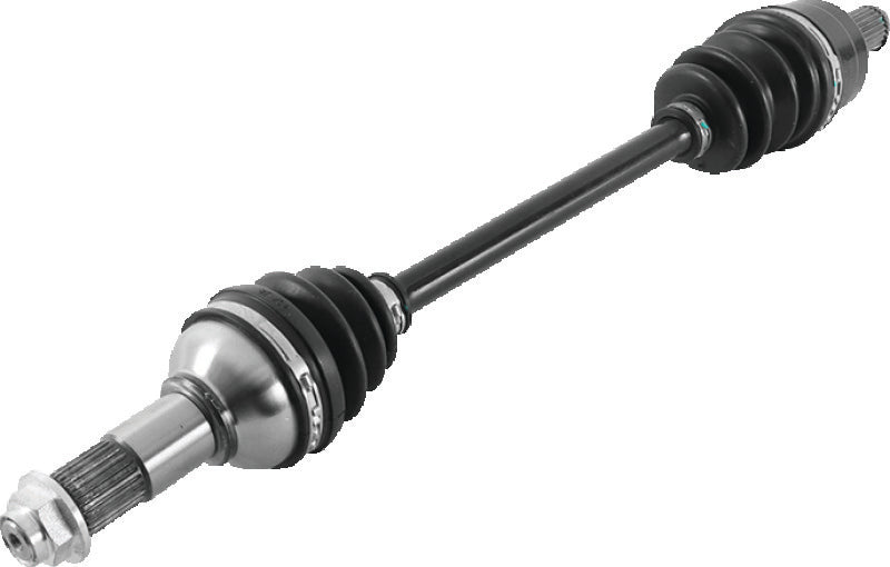 QuadBoss rear left replacement axle for Yamaha YFM700 Grizzly 4x4, showing the metal axle shaft with mounting points.