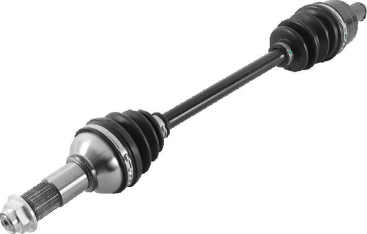QuadBoss rear left replacement axle for Yamaha YFM700 Grizzly 4x4, showing the metal axle shaft with mounting points.