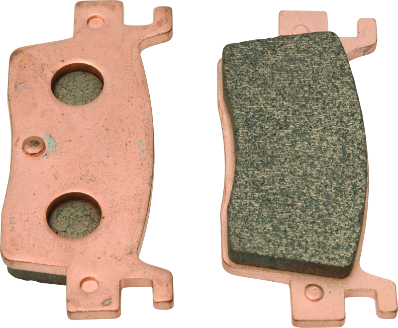QuadBoss rear left sintered brake pad for Kawasaki KRX1000 Teryx 2020, showing the brake pad with detailed surface texture.