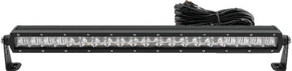 QuadBoss 21.5-inch single row LED light bar for off-road powersports vehicles, bright, durable lighting for rugged adventures.