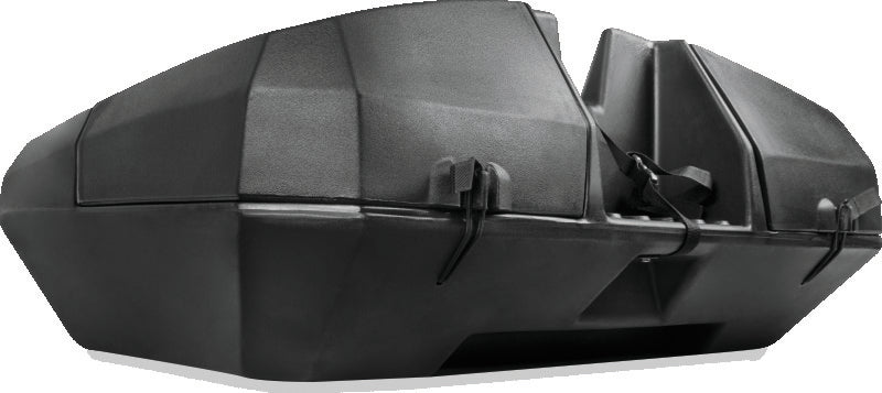 QuadBoss Traveler Trunk for powersports vehicles with large storage and lockable compartments, mounted on a bike or ATV.