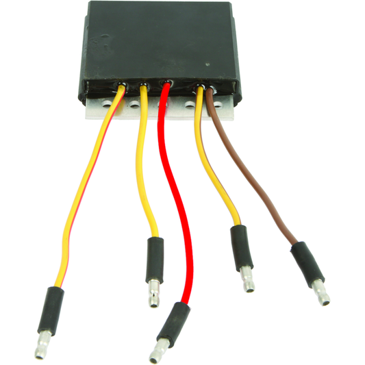 QuadBoss voltage regulator for Polaris Magnum 325 and Sportsman 335, part #463917, shown installed on the vehicle.