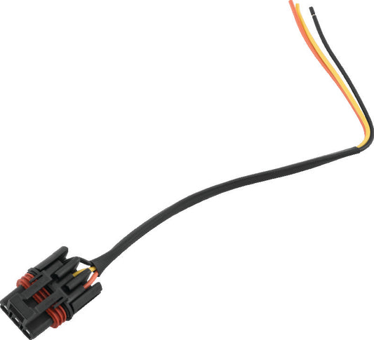 QuadBoss wiring pigtail for Polaris General 1000 and RZR models, black connector with multiple wires for vehicle wiring repair.