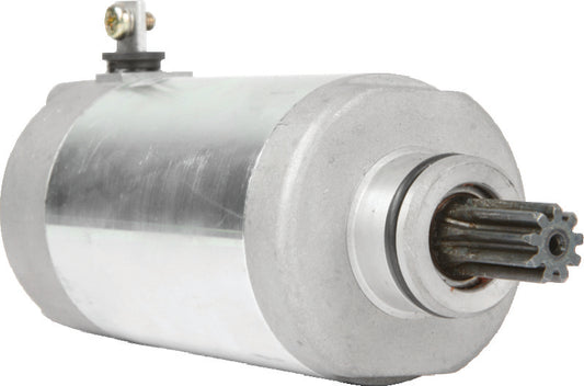 QuadBoss Yamaha YFM225 Moto-4 starter motor part 495710, close-up of the black automotive starter motor for Yamaha quad bike.