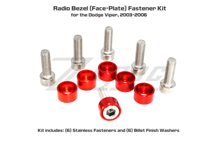 ZSPEC Radio Console Dress Up Bolts® Fasteners for '03-06 Dodge Viper, Stainless & Billet - Howling Moto