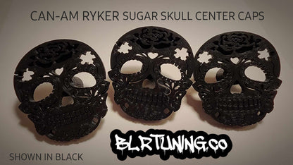 Sugar Skull Wheel Center Caps For Can-Am Ryker Fits All Models - Howling Moto