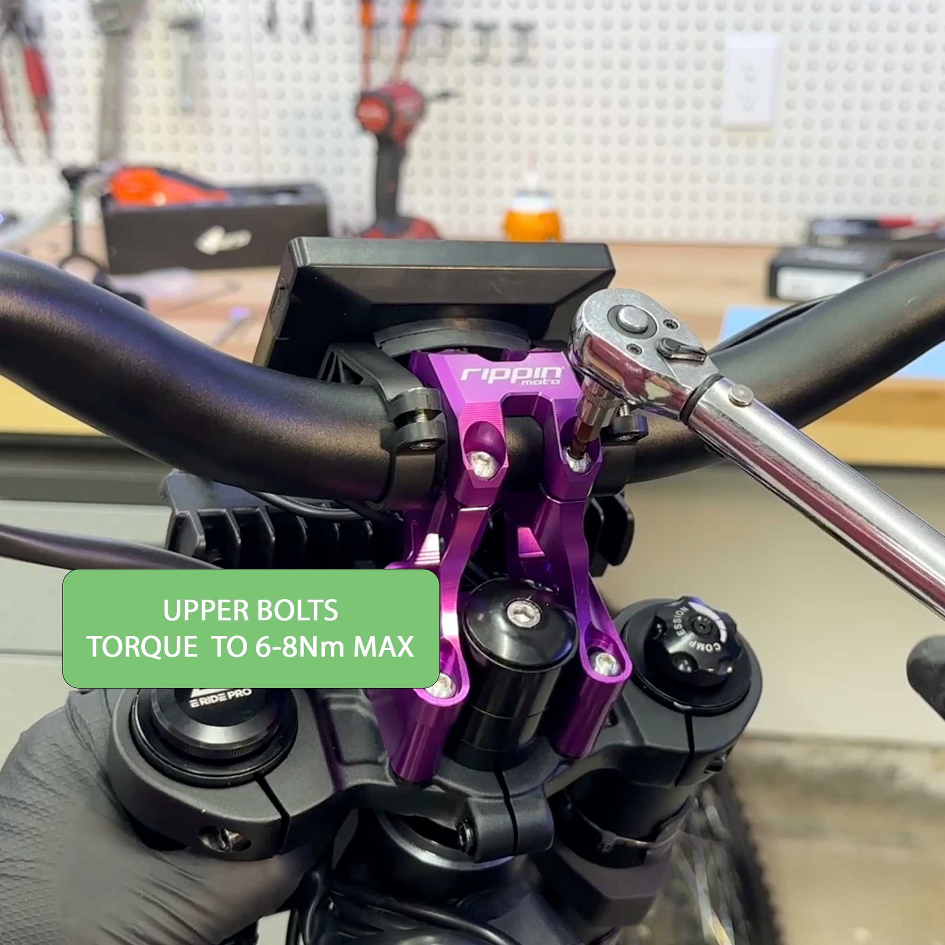 E-Moto Bar Mount for E-Ride PRO, Talaria & Surron LBX with 1" Riser - Howling Moto
