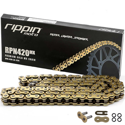 RPN420MX Premium Gold MX O-Ring Chain for Sur-Ron LBX, Talaria, Rawrr & E-Ride PRO SS - Howling Moto