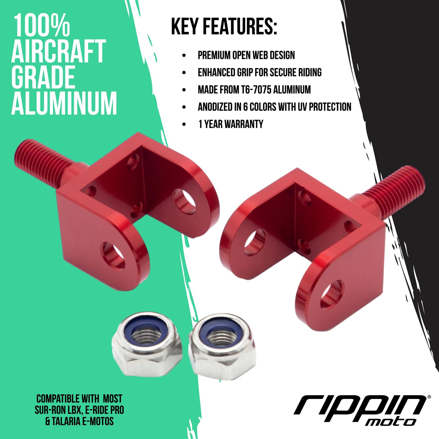 Replacement Foot Peg Mounts for E-Ride PRO, Sur-Ron & Talaria - Howling Moto